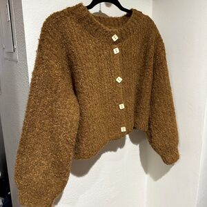 By Together Cropped Boucle Knit Cardigan, size small